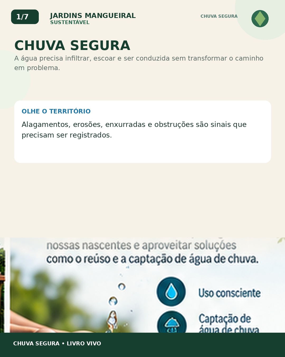 Chuva Segura — card 1 de 7. Texto disponível abaixo quando transcrito.
